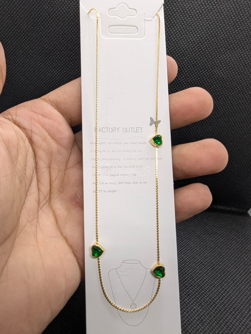 Emerald Heart Trio Necklace
