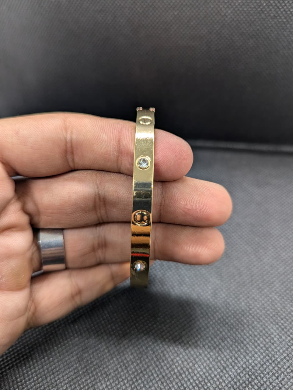 Golden Crystal Accent Cuff Bracelet