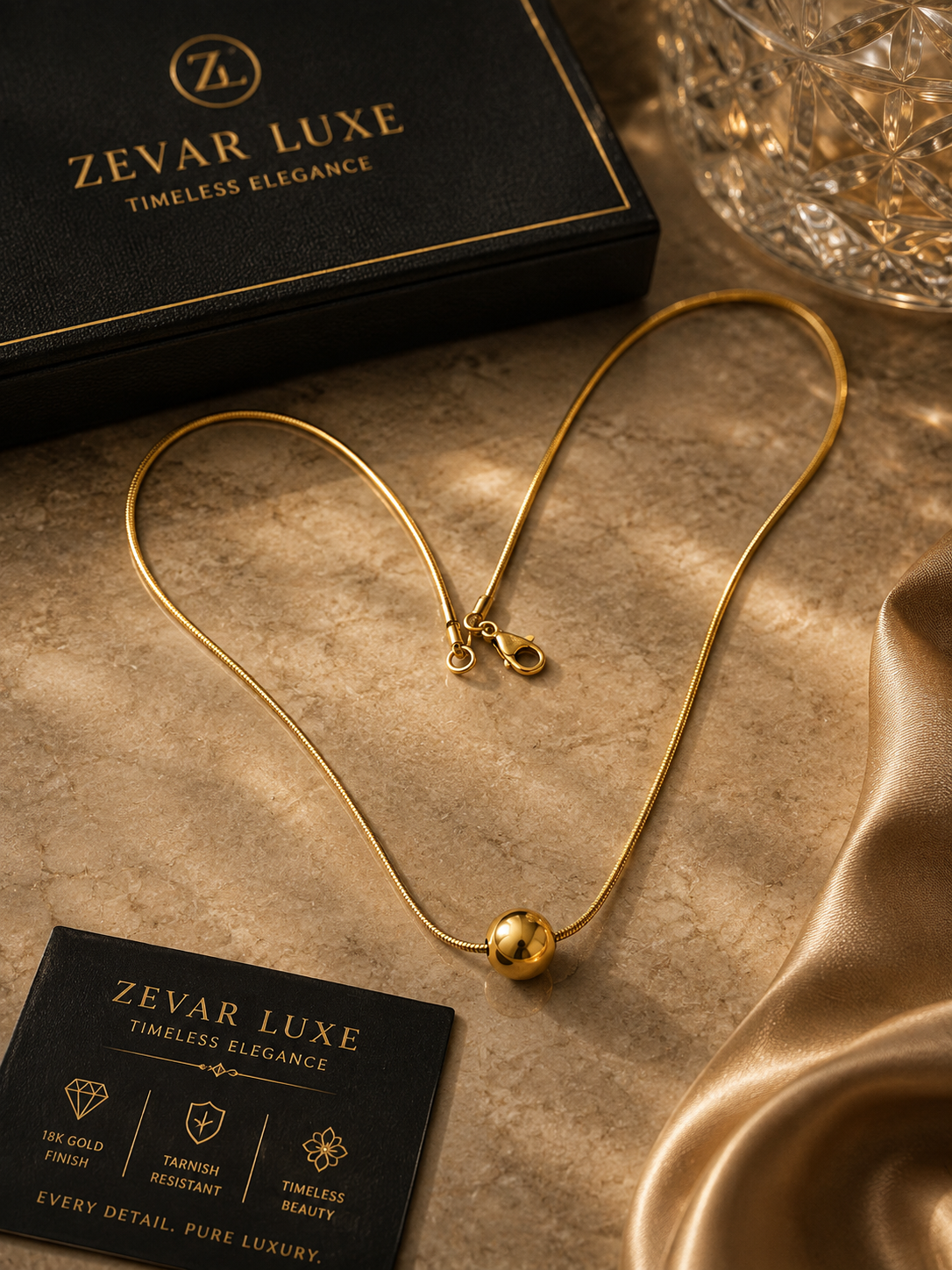 Gold Ball Pendant Necklace