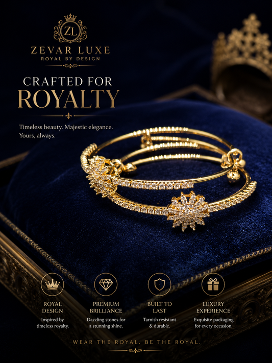 Golden Crystal Sunburst Double-Band Bracelet