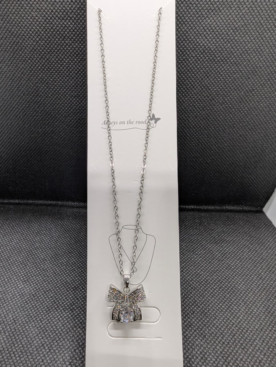Crystal Bow Pendant Necklace