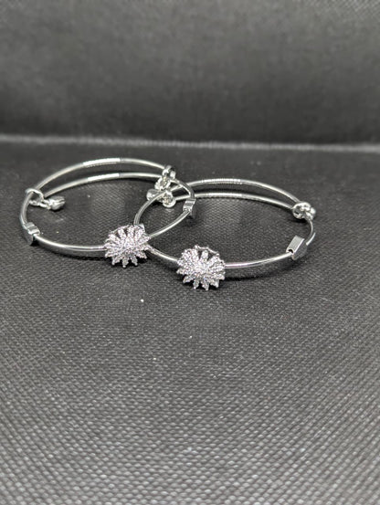 Silver-Tone Crystal Starburst Bracelet Set